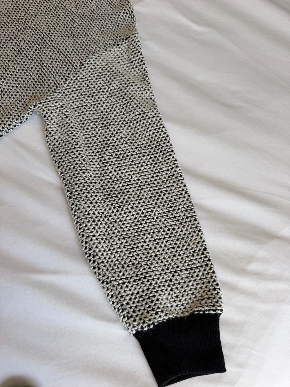 Marine Layer Black White Textured Crew Neck Sweater - Picture 7 of 16
